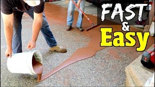 How to Resurface Concrete for Beginners Part 2 660 DIY Driveway repair  restoration project [upl. by Aknahs]