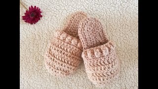 PANTUFLAS Tejidas a Crochet  talla 23 a 24 cm [upl. by Notsyrb]