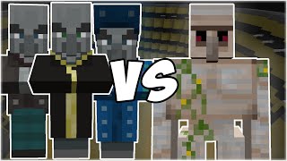 Illager Army Illusioner Evoker Vindicator vs Iron Golem  Minecraft Mob Battle [upl. by Baumann164]