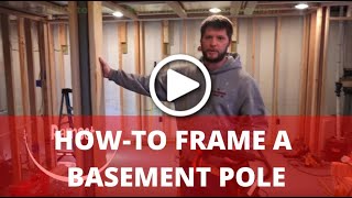 How To Frame Basement Support Poles Hiding Basement Poles [upl. by Htelimay]