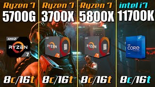 Ryzen 7 5700G vs i711700K vs Ryzen 7 5800X vs Ryzen 7 3700X [upl. by Jarietta]