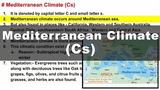 Koppen Scheme  Mediterranean Climate Cs  UPSC IAS Geography [upl. by Brotherson]