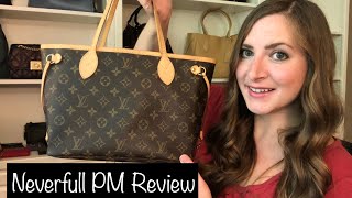 REVIEW Louis Vuitton Neverfull PM What Fits Mod Shots MM Comparison [upl. by Airbmak]