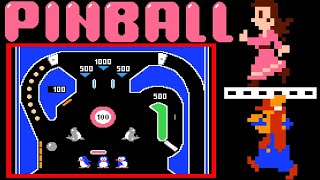 Pinball FC · Famicom  NES original video game  over 1000000pts session 🎮 [upl. by Ahsimek249]