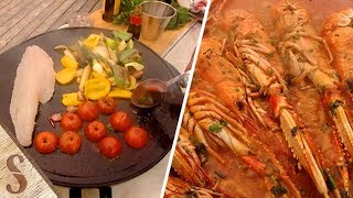 Slices Savory Sensation Flame Cooked Langoustines Creation [upl. by Tnelc640]