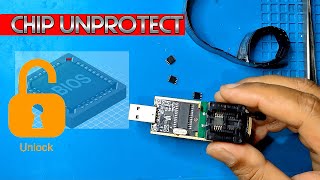 How to unprotect chip ic program  Bios programmer spi chip 25Q64 25Q3225Q16 Etc [upl. by Marge]