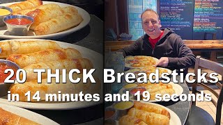 20 Thick Cheesy Breadsticks in 14 Minutes  Joey Chestnut New Record [upl. by Mattox]