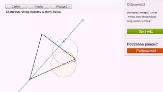 Konstrukcje geometryczne okrąg wpisany w trójkąt [upl. by Lugar]