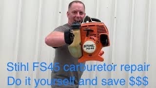 Stihl FS45 weed eater carburetor repair [upl. by Vadim]