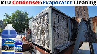 HVAC How To Clean A Commercial Air Conditioner CondenserEvaporator Coil Cleaning Acid Wash RTU [upl. by Tisbee60]