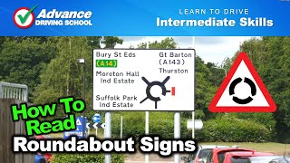 How To Read Roundabout Signs  Learn to drive Intermediate skills [upl. by Sudnor]