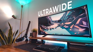 2022 Home Office Setup  Ultrawide DIY Desk Upgrade  Tour [upl. by Kolnos690]