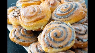 Einfaches Mohnschnecken  Haselnuss Schnecken Rezept  Olga Kocht [upl. by Cheke978]