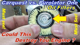 Purolator One oil filter cut open PL14612 vs Carquest Blue oil filter cut open 85358 comparison [upl. by Magree]