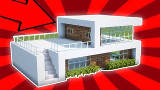 ✔ Como hacer una CASA MODERNA en Minecraft para Survival [upl. by Enymzaj]