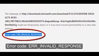 Error Code ERRINVALIDRESPONSE in Chrome [upl. by Anelaf]