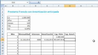 Préstamo Francés con Amortización Anticipada [upl. by Aniar]