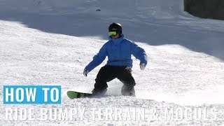 How To Ride Bumpy Terrain amp Moguls On A Snowboard [upl. by Seira]