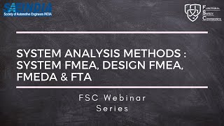 SAEINDIA FSC Webinar  Safety Analysis Methods FMEA FTA FMEDA [upl. by Ennovihs]