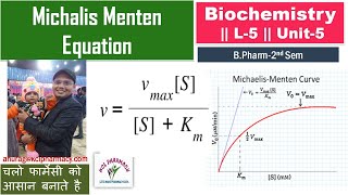 Michalis menten Equation amp Graph  L5 Unit5 Biochemistry [upl. by Enalda952]