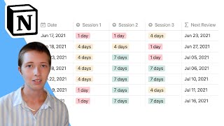 Easy Spaced Repetition Formula In Notion [upl. by Naicul]