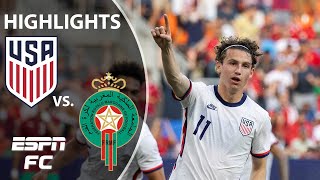 USMNT cruise to 30 win over Morocco  USMNT Highlights  ESPN FC [upl. by Xylon]