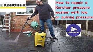 How to Repair a Karcher Pressure Washer either K3 amp K4 with Loss of pressure or surging or pulsing [upl. by Arekat]