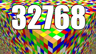 Large Scale Rubiks Cube Simulation  Solving 32768 Layers [upl. by Sardella]