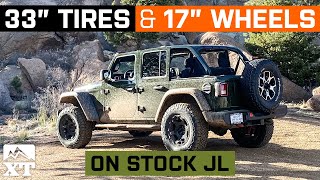 Stock JL Wrangler  33x11R17  17x8 Wheels  WampT Fitment [upl. by Hallagan]