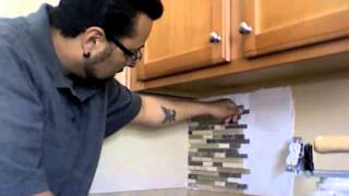 How to install a backsplash  Backsplashes Unlimited  pt 1 [upl. by Ardme835]