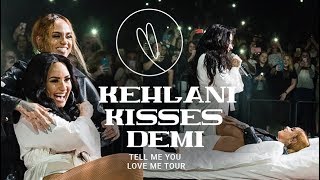 Kehlani KISSES Demi Lovato on quotLonelyquot at the Tell Me You Love Me Tour Newyark 2018 [upl. by Evreh]