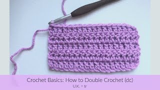 Beginner Crochet Basics How to double crochet [upl. by Hugon]