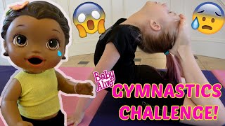 BABY ALIVE does a GYMNASTICS CHALLENGE The Lilly and Mommy Show FUNNY KIDS SKIT [upl. by Flam44]