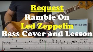 Ramble On  Bass Cover and Lesson  Request [upl. by Pallas864]