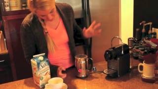 Nespresso Aeroccino Plus Frother Review Frothing Almond Milk [upl. by Luas]