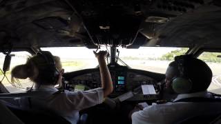 Winair DHC6 Twin Otter Takeoff Cockpit View from St Maarten [upl. by Maida]