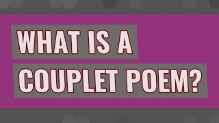 What is a couplet poem [upl. by Zakaria946]