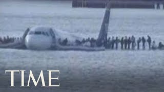 Footage Of The US Airway Plane Landing On Hudson River In 2009  TIME [upl. by Myrle]